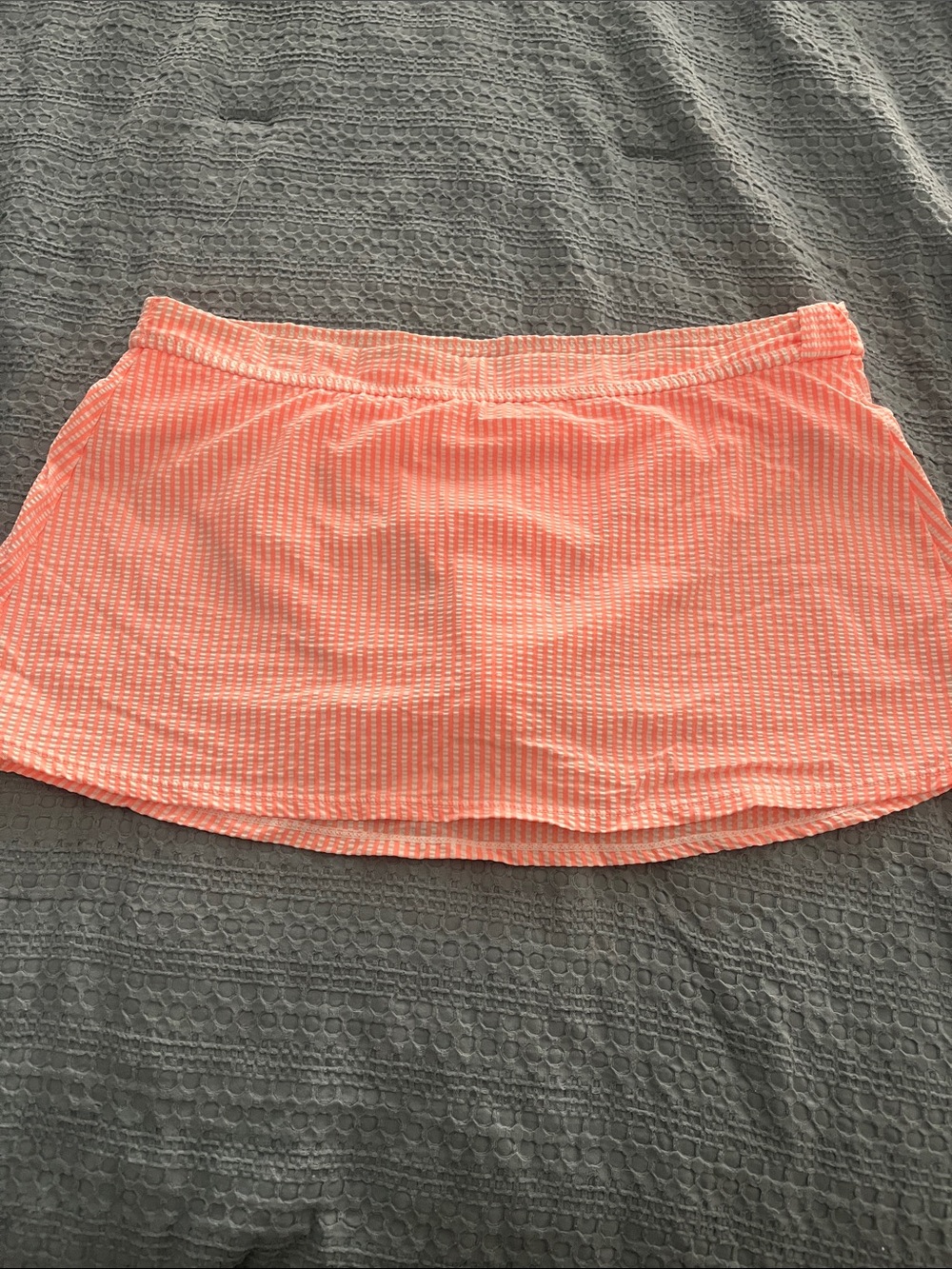 J. Crew Coral Seersucker Mini Swim Skirt
